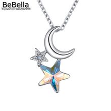 BeBella, ожерелье со звездами и луной, с кристаллами Swarovski, трендовая Мода для женщин и девочек, Рождественский подарок 2018 2024 - купить недорого