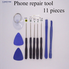 Kit de ferramentas 11 em 1 para conserto de celular, ferramentas de reparo lcd com 0.8mm/t6/t5/1.5mm com chaves de fenda para iphone 2024 - compre barato