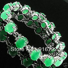 free shipping Wholesale *****Charming Tibet Silver green stone Bracelet 7.5"inch 2024 - buy cheap