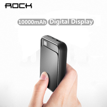 ROCK 10000 мАч цифровой дисплей мини внешний аккумулятор типа C Быстрая Зарядка Внешний аккумулятор внешний аккумулятор для iPhone Samsung Xiaomi 2024 - купить недорого