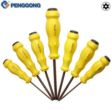 Juego de destornillador magnético PENGGONG multipropósito S2 Torx T6/T10/T15/T20/T25/T27/T30mm herramientas de reparación de mango de plástico 7 Uds 2024 - compra barato