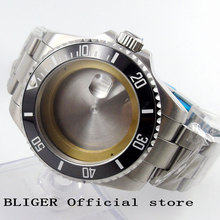 BLIGER 43MM Solid Stainless Steel Black Ceramic Bezel Watch Case Sapphire Glass Fit For ETA 2836 Automatic Movement C54 2024 - buy cheap