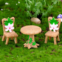 3pcs Resin Terrarium Garden Table Chair Figurine Micro Landscape Ornament Fairy DIY Miniature Garden Craft Fairy Garden Supplies 2024 - buy cheap