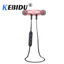 kebidu Wireless Sports Bluetooth Headphones Metal Magnetic Headsets Stereo Music Earbuds with Mic for Mobile Phone 2024 - buy cheap