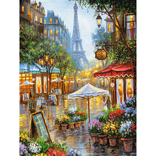 Pintura completa com diamantes quadrado/redondo rua paris mosaico faça você mesmo pintura de diamante ponto de cruz decoração para casa bordada 2024 - compre barato