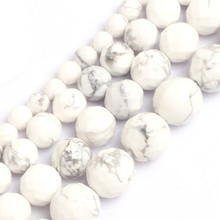 Faceted Howlite Beads For Jewelry Making 6-12mm 15inches DIY Jewellery FreeShipping Wholesale Gem-inside 2024 - buy cheap