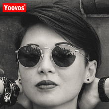 Женские круглые солнцезащитные очки Yoovos, солнцезащитные очки в стиле ретро с металлическим зеркалом, UV400, 2019 2024 - купить недорого