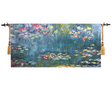 65*135 см домашняя всемирно известная картина Monet "Водяная лилия" настенный тканевый Декор настенный ковер гобелен ST-554 2024 - купить недорого