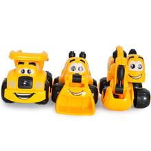 Kawaii Mini Cartoon Engineering Vehicles Inertial Car Excavator Sand Truck Forklift Model Children Best Gifts Toys 2024 - buy cheap