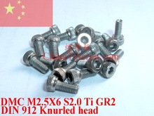 M2.5 Titanium screws DIN 912 M2.5x6 M2.5x7 M2.5x8 M2.5x10 Knurled Head Hex 2.0 Driver Ti GR2 Polished QCTI Screw 2024 - buy cheap