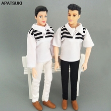 1set 1/6 Boy Doll Clothes White Striped Shirt & Trousers Pants For Ken Doll Clothes For Barbie's Boyfriend Ken Prince Doll 2024 - buy cheap