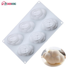 Shenhong forma de bolo com 6 buracos 3d, forma de silicone flutuante para bolo com nuvem para confeitaria, sobremesa e confeitaria 2024 - compre barato