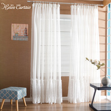 Helen Curtain Modern Solid splice White Tulle Curtain For Living Room Sheer Curtain For Bedroom Voile Window Treatments HC80 2024 - buy cheap