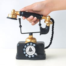 Decorative Telephone Model Retro Phone Resin Vintage Style Desk Figurines Old Crafts Home Bar Cafe Tabletop Miniatures Gifts 2024 - buy cheap