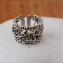 Thai Silver Ring S925 Pure Silver Thai Silver Wholesale Personality Beautiful Blooming Flowers Opening Ring Gift 2024 - buy cheap