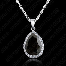 Colgante de Plata de Ley 925 con diamantes de imitación para mujer, cadena de cristal, joyería 2024 - compra barato