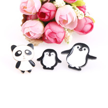 2018  High Quality Cartoon Cute Enamel Pin Badge Jacket Hat Jewelry Brooches Penguin Panda Animal Anime Icons Women's Brooches 2024 - buy cheap
