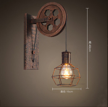 Loft Style Antique Wall lamp Lift Retractable Pulley Wall Sconce Lighting Bar Cafe Light 2024 - buy cheap