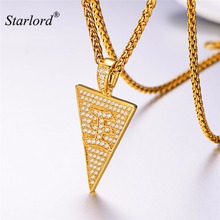 Starlord Chinese Character King Necklace Triangle CZ Jewelry Iced Out Statement Necklace Arrowhead Charm Necklace P3585 2024 - buy cheap