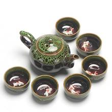 Chinese Kung Fu Tea Set Ceramic Portable Teapot Porcelain Teaset Fish Pattern Tea Cups Of Tea Ceremony Tea Pot With 6 Pcs Cups 2024 - buy cheap
