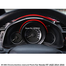 Detector de adorno de fibra de carbono para coche, embellecedor de tablero, medidor, Panel de instrumentos, marco de calibre para Honda FIT JAZZ 2014 2015 2016 2024 - compra barato