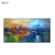 Hand Painted Modern beautiful colorful Abstract Oil Painting On Canvas Wall Art Pictures For Living Room Hotal Decor Best Gift 2024 - buy cheap