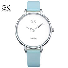 Женские кварцевые часы SK, простой кожаный браслет, 3 цвета 2024 - купить недорого