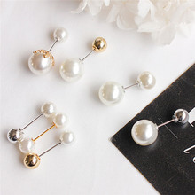 1Pcs Women Double Head Imitation Pearl Brooch T-shirt Collar Lapel Pins Big Brooch Corsage Wedding Accessories Fashion Jewelry 2024 - buy cheap