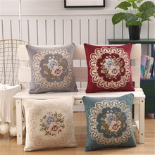 45x45cm Chenille European Style Jacquard Elegant Floral Decorative Cushion Cover For Car Sofa Home Decoration Throw Pillow Case 2024 - buy cheap