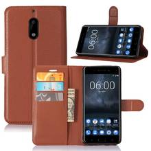 Brand Tuke High Quality Luxury Leather Flip Case for Nokia 6 Smartphone Wallet Stand Cover With Card Holder 2024 - buy cheap