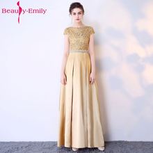 Beauty Emily-Vestidos de Noche largos sencillos para mujer, vestidos de fiesta formales de corte en A para chica para fiesta para niños 2018 2024 - compra barato