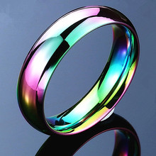 1pcs New Rainbow Color New Stainless Steel Rings Women Fashion Jewelry Wholesale 2024 - купить недорого
