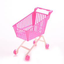 Dolls Accessories Shopping Cart for Doll Trolleys Plastic Pink Classic Toys Trolleys for Kids Girls Birthday Gifts 2024 - buy cheap