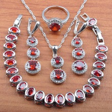 Conjunto de joyería de circonia cúbica de estilo ruso para mujer, pendientes de cristal para boda, collar, pendientes, anillos, conjunto de pulsera JS0490 2024 - compra barato