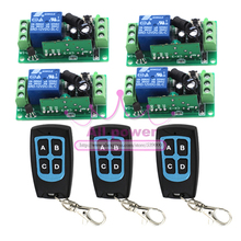 3 T + 4R DC 12 v Relé de Controle Remoto Sem Fio RF Interruptor On/off Switch + Tempo de Atraso temporizador transporte Livre/o número de seguimento