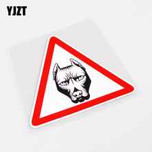 YJZT 12.2CM*10.5CM Personality PITBULL HEAD Warning Mark PVC Car Sticker Decal Accessories 13-1007 2024 - buy cheap