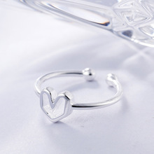 DreamySky 100% Real Pure Heart Silver Color  Rings For Women Finger Ring Beautiful Jewelry Drop Shipping 2024 - buy cheap