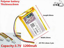 JST PH 1.0mm 3 pin Good Qulity 3.7V,1200mAH 603450 Polymer lithium ion / Li-ion battery for tablet pc BANK,GPS,mp3,mp4 2024 - buy cheap