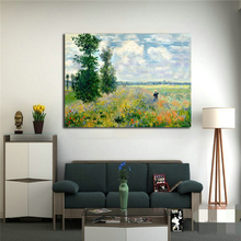 Poppy Field-pintura al óleo hecha a mano de Claude Monet, lienzo de decoración de pared sin marco, para regalo, CM002 2024 - compra barato