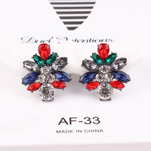 TODOX New Korean Personality Fashion Jewelry Earrings For Women Retro Geometric colorful Acrylic Crystal Female Elegant weddings 2024 - buy cheap