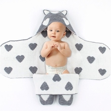 Faixa para carrinho de bebê, lençol em formato de coração para recém-nascidos, cobertor e saco de dormir para bebês de 0-12m, cinza e rosa 2024 - compre barato