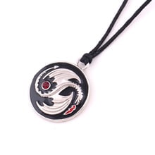 Viking animal antique Yin Yang  dragon necklaces pendant  black cord chain adjustable vintage  Amulet necklace 2024 - buy cheap