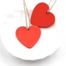 Wood Craft Lovely Heart 10PC Wooden Pendants Ornaments Wedding Favors Craft Art Home Wedding Decorations Birthday Party Supplies 2024 - buy cheap