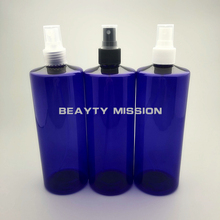 Botella pulverizadora de plástico vacía Beauty Mission Blue 500ML 12 Uds con atomizador negro/transparente/blanco, contenedor de Perfume cosmético 2024 - compra barato