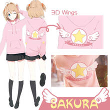 [STOCK] Anime Cardcaptor Sakura Printed 3D Wings cosplay Fleece Hoodie Pullover Top Unisex free shipping 2024 - buy cheap