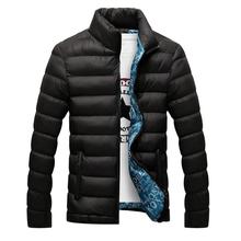 Зимняя куртка для мужчин 2018, Модная парка с воротником-стойкой, Мужская однотонная плотная куртка и пальто, мужские зимние ветровки 2024 - купить недорого