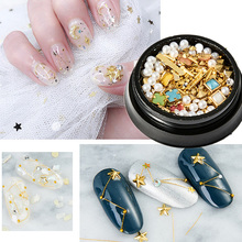 1 Box Metal Copper 3D Nail Art Star Moon Designs Gold Silver Alloy Rivet Studs For Nails Tips Decorations Flakes 2024 - buy cheap