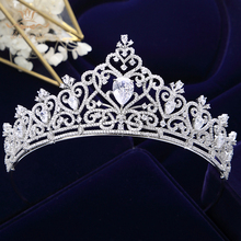 Bavoen Elegant Full Zircon Wedding Dress Tiaras Crowns Sparkling Crystal Bridal Hair Accessories Wedding Jewelry Gifts 2024 - buy cheap