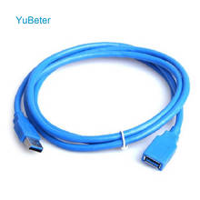 YuBeter 1 метр USB 3,0 Удлинительный кабель USB папа к USB гнезду высокоскоростной USB удлинитель Кабель для передачи данных для компьютера ноутбука черный/синий 2024 - купить недорого