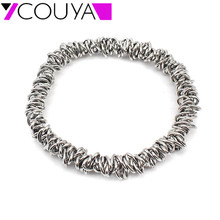 COUYA Cute Stainless Steel Stretch Bracelet Bangles For Women Chain Wrap Wristband Vintage Bracelets & Bangles Wholesale 2024 - buy cheap